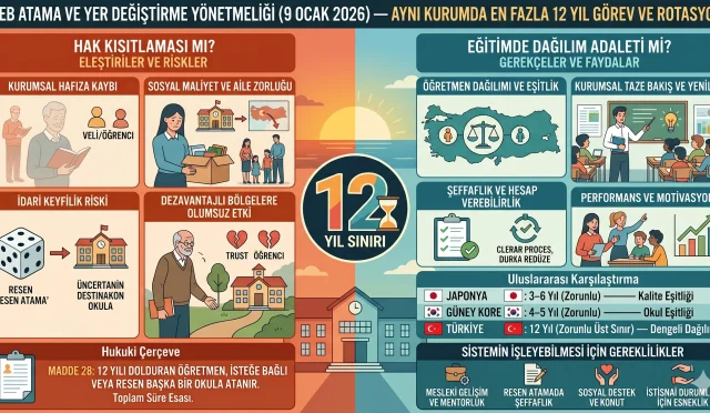 Aynı Okulda 12 Yıl Üst Sınırı: Zorunlu Rotasyon mu, Hak Kısıtlaması mı?