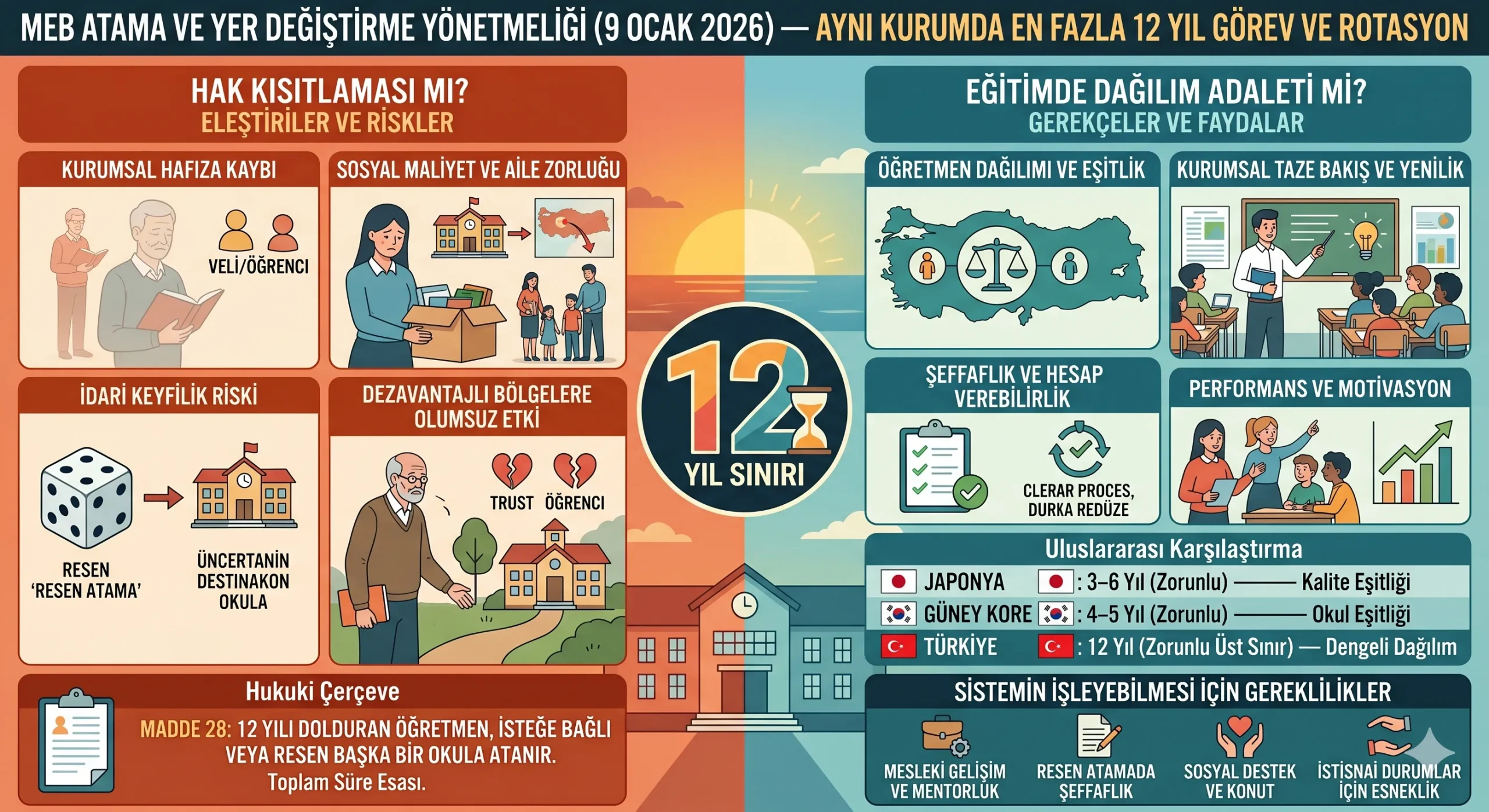 Aynı Okulda 12 Yıl Üst Sınırı: Zorunlu Rotasyon mu, Hak Kısıtlaması mı?