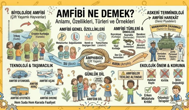 Amfibi Ne Demek? Anlamı, Özellikleri, Türleri ve Örnekleri