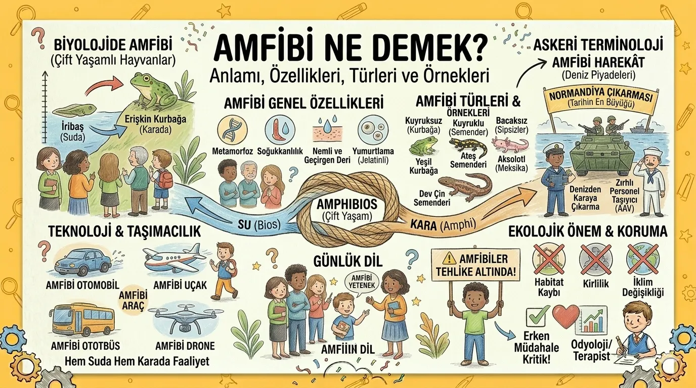 Amfibi Ne Demek? Anlamı, Özellikleri, Türleri ve Örnekleri