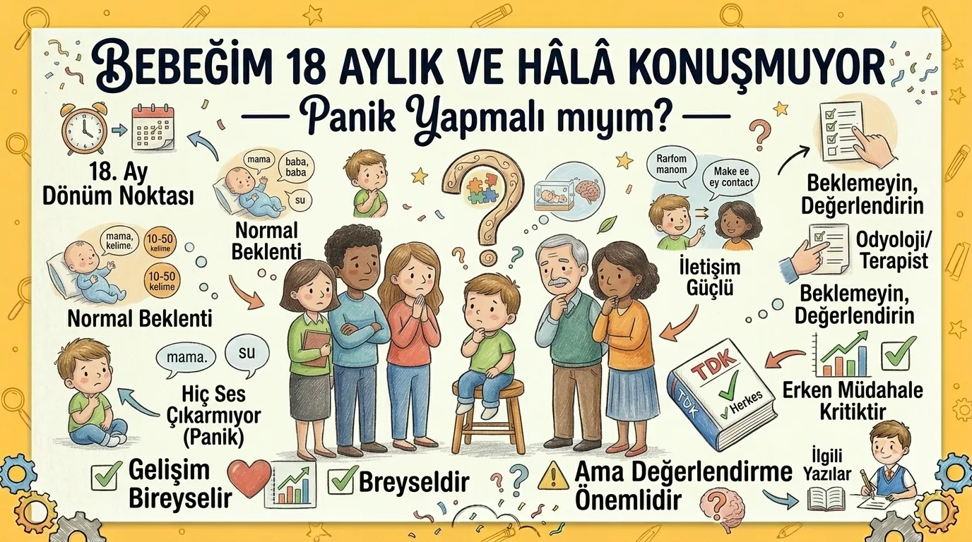 Bebeğim 18 Aylık ve Hâlâ Konuşmuyor — Panik Yapmalı mıyım?