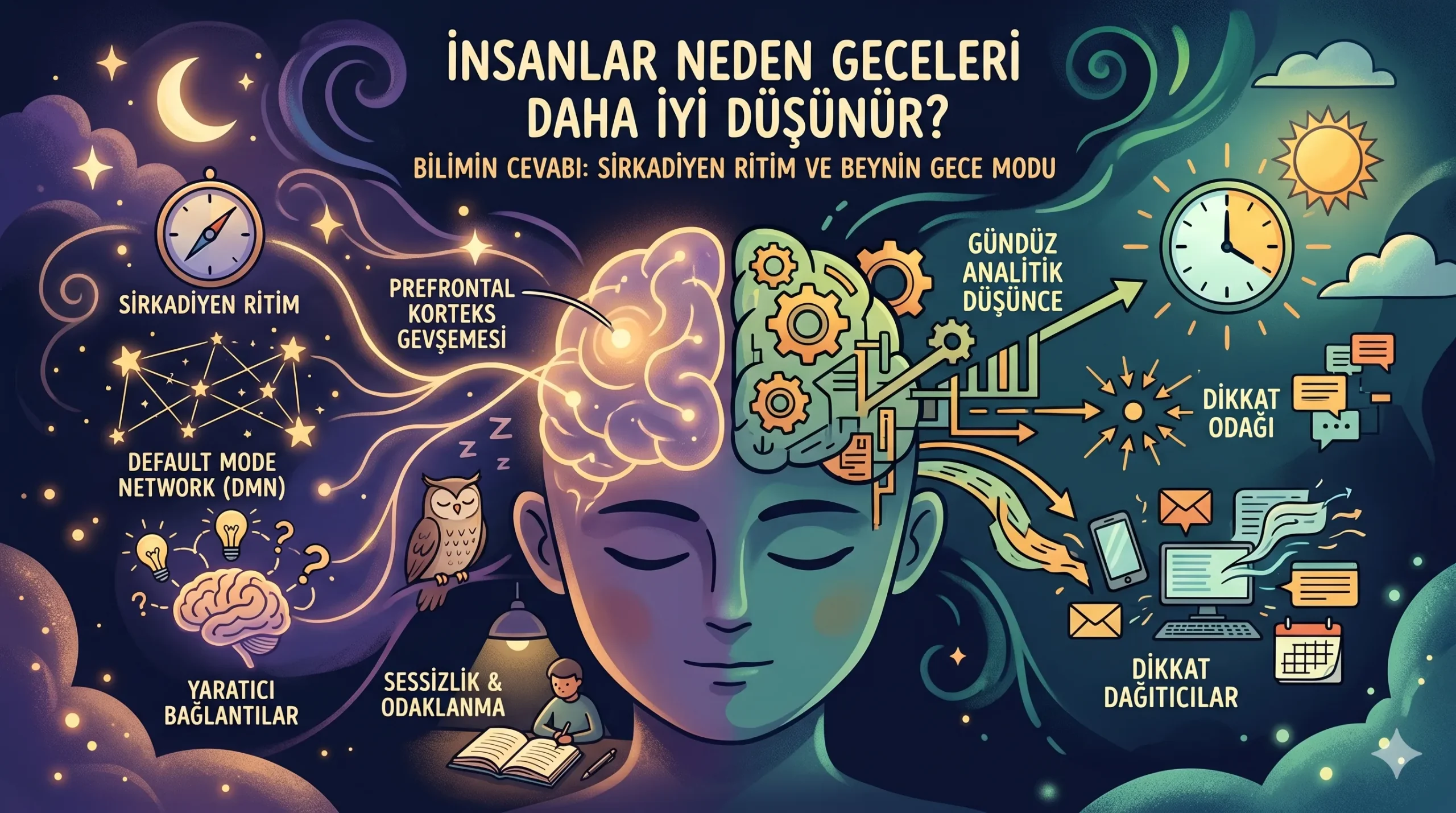 İnsanlar Neden Geceleri Daha İyi Düşünür? Bilimin Cevabı