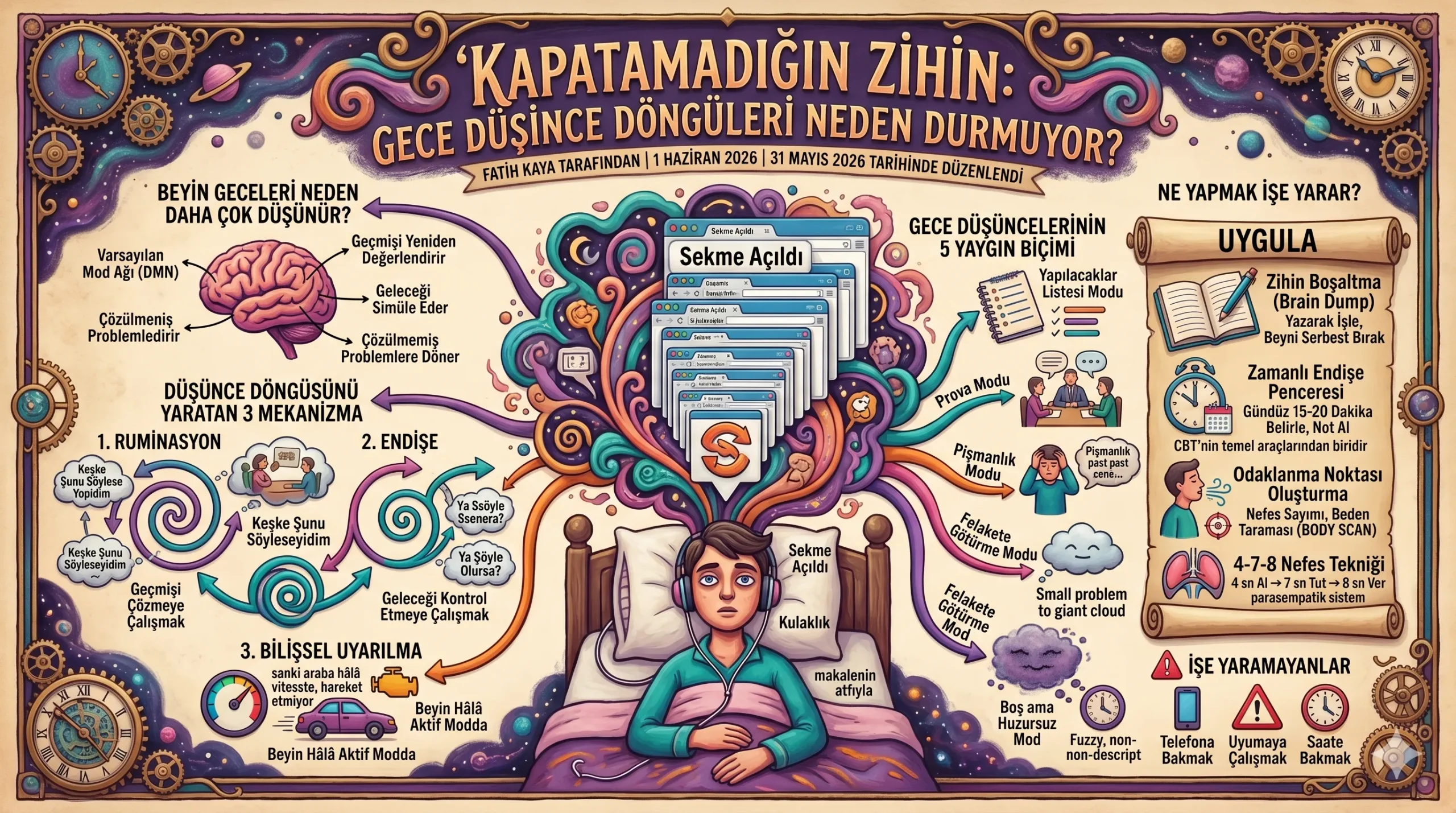 Kapatamadığın Zihin: Gece Düşünce Döngüleri Neden Durmuyor?